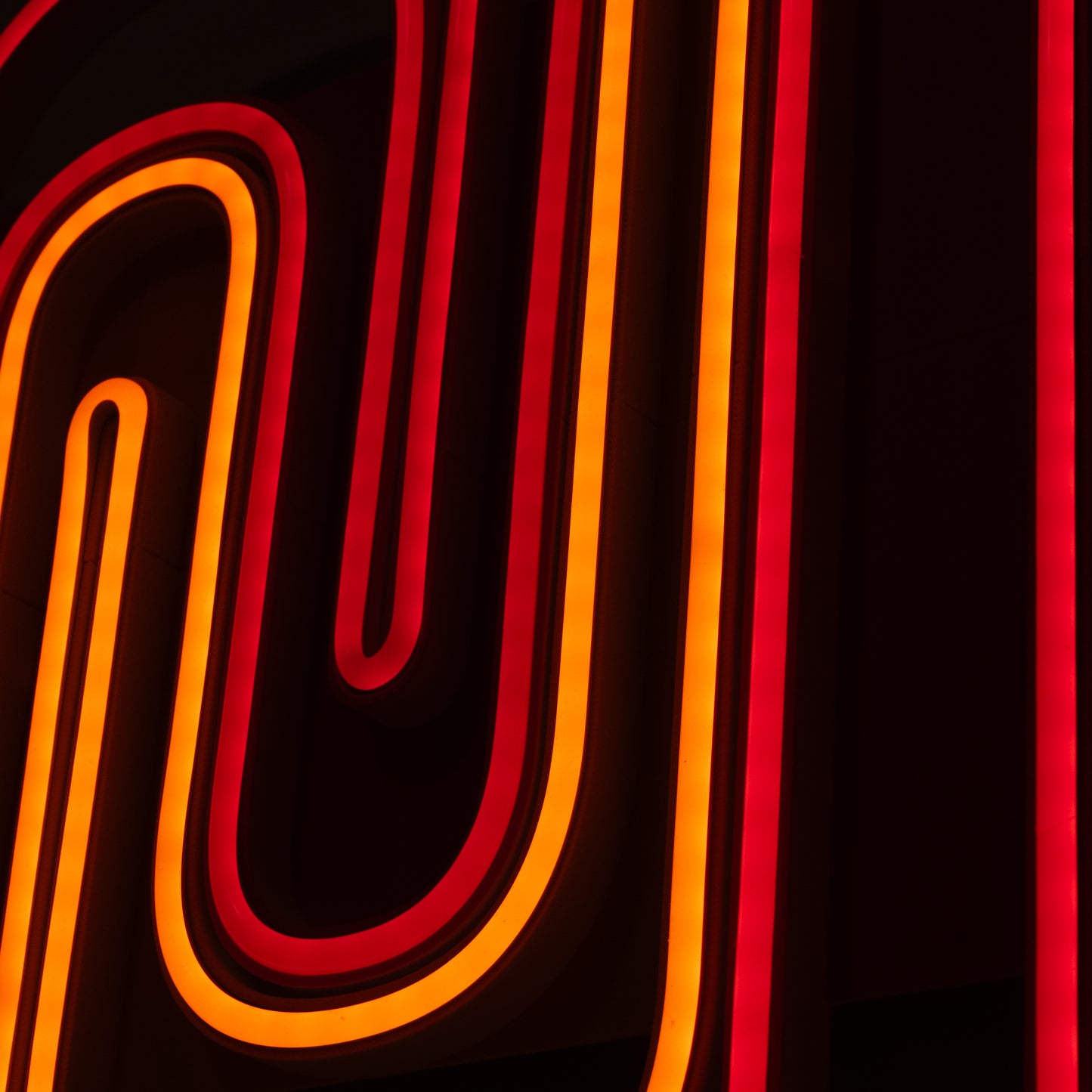 Close up of MUNI sign led strips